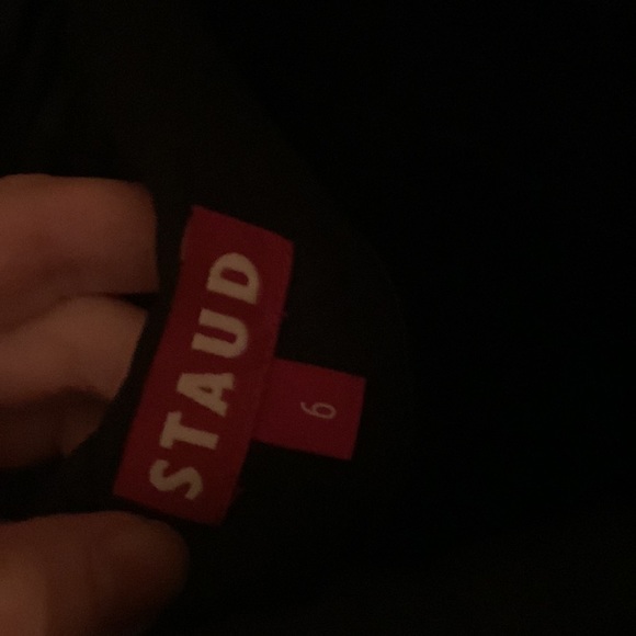 NWT- Staud Alix Puff Sleeve black backless size six dress - Picture 5 of 6